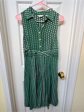anthropologie green polka dot dress | Dresses | Anthropologie Dil Silk Ruffle Kaftan Dress
